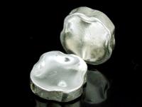 KI-046 Thai karen hill tribe handmade silver 4 rough round shape bead