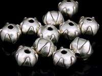 KE-014 Thai karen hill tribe handmade silver 8 small plain lotus bead