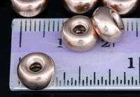 KZ-215 24K rose gold vermeil thai karen hill tribe handmade silver 4 plain round bead 