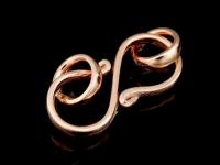 KZ-134 24K rose gold vermeil thai karen hill tribe handmade silver 2 oval plain S. clasp 