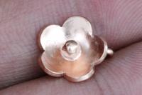 KZ-214 24K rose gold vermeil thai karen hill tribe handmade silver 4 flower charm