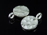 3KH-057 Thai karen hill tribe handmade silver 4 small hammered disc charm (Single side)