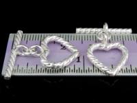 KR-048 Thai karen hill tribe handmade silver 2 twist wire heart shape toggle