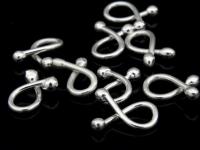 KP-009 Thai karen hill tribe handmade silver 10 dot end bend bar bead 