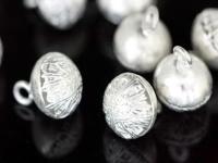 KF-019 thai karen hill tribe handmade silver 1 swirl round puffy charm