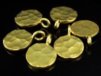 KG-223 24k gold vermeil 2 thai karen hill tribes handmade silver hammered round disc charm