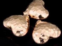 KZ-157 24K rose gold vermeil thai karen hill tribe handmade silver 1 hammered puffy heart shape bead