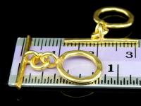 KG-272 24K gold vermeil 2 thai karen hill tribes silver hammered round toggles