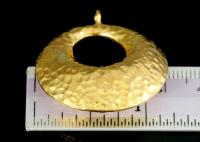 KG-271 Thai karen hill tribe silver 1 gold vermeil hammered puffed crescent charm