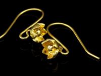 KG-483 Thai karen hill tribes handmade 24K gold vermeil over silver pair wild flower earring 