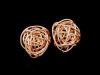 KZ-011 24K rose gold vermeil thai karen hill tribe handmade silver 4 small wire ball bead