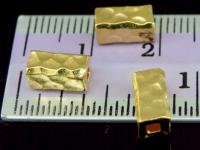 KG-148 24K gold vermeil 2 thai karen hill tribes handmade silver hammered square tube bead 