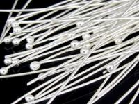 KA-040 Thai karen hill tribe handmade silver 30 round ball headpin (50 mm. x 24ga. wire)