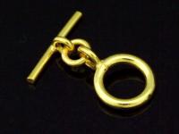 KG-003 24K gold vermeil 3 thai karen hill tribes handmade silver plain round toggle