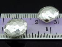 KV-009 Thai karen hill tribe handmade silver 2 mini hammered round puffy bead 