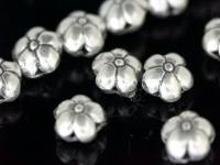 KD-016 thai karen hill tribe silver 4 flower puffy beads