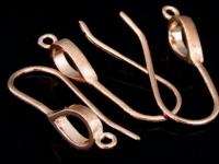 KZ-212 Thai karen hill tribes handmade 24K rose gold vermeil over silver pair teardrop earring hook