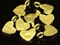 KG-176 24K gold vermeil 4 thai karen hill tribes handmade silver hammered heart shape charm 