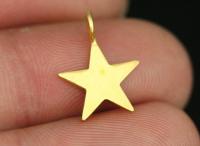 KG-543 thai karen hil tribes silver 6 gold vermeil small die cut star shape charm 12.0 mm.