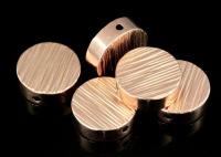 KZ-250 thai karen hill tribe handmade silver 4 rose gold vermeil line hammered scratch cylinder round shaped bead