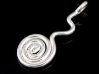 2KH-019 Thai karen hill tribe handmade silver 6 swirl wire charm