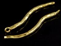 KG-053 24K gold vermeil 3 thai karen hill tribes handmade silver hammered bend bar charm