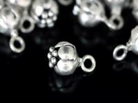 4KH-061 thai karen hill tribe silver 2 flower puffy charm