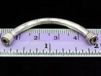 KS-031 Thai karen hill tribe handmade silver 1 ring print curved tube bead 