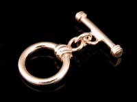 KZ-053 24K rose gold vermeil thai karen hill tribe handmade silver 1 plain round toggle