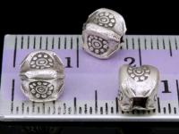 KE-005 Thai karen hill tribe handmade silver 8 sun print bead