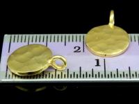 KG-374 24K gold vermeil Karen hill tribe handmade silver 2 hammered round disc charm (double face)