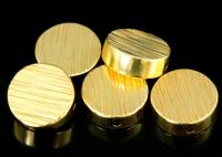 KG-567 Thai karen hill tribe silver 2 gold vermeil line hammered scratch cylinder round shaped bead