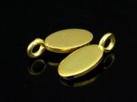 KG-384 24K Gold vermeil thai karen hill tribe handmade silve 4 Smooth oval flat disc charm
