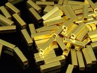 KG-186 24K gold vermeil 20 thai karen hill tribes handmade silver plain square tube bead