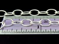 KL-044 Thai karen hill tribe handmade silver 24 Inches white oval link chain