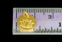 KG-526 Thai karen hill tribe handmade silver 4 gold vermeil printed lotus disc charm
