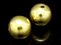 KG-083 24K gold vermeil Karen hill tribe handmade silver 2 smooth shiny round ball bead