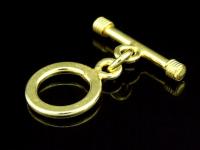 KG-286 24K gold vermeil 3 thai karen hill tribes handmade silver plain round toggle