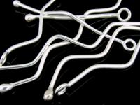 2KH-002 Thai karen hill tribe handmade silver 4 wavy bar charm