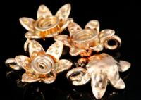 KZ-246 Thai karen hill tribe handmade silver 2 rose gold vermeil medium wild flower charm