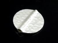 KV-044 Thai karen hill tribe handmade silver 1 hammered flat round disc bead