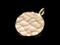 KZ-026 24K rose gold vermeil thai karen hill tribe handmade silver 1 hammered round disc charm 