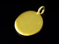 KG-136 24K gold vermeil 1 thai karen hill tribes handmade silver smooth disc charm 