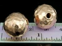 KZ-002 24K rose gold vermeil thai karen hill tribe handmade silver 1 hammered round ball bead