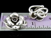 KA-053 Thai karen hill tribe handmade silver 2 wild flower S. clasp