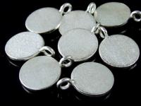 3KH-097 Thai karen hill tribe handmade silver 4 scratch round disc charm