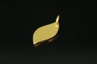 KG-593 thai karen hill tribe handmade silver 4 gold vermeil small leaf shape charm