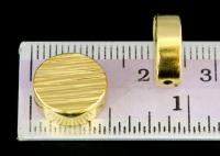 KG-567 Thai karen hill tribe silver 2 gold vermeil line hammered scratch cylinder round shaped bead