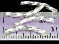 KC-028 Thai karen hill tribe handmade silver 10 swirl square curve tube bead