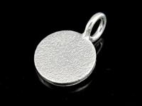 7KH-067 Thai karen hill tribe handmade silver 4 Sandblasted round disc charm